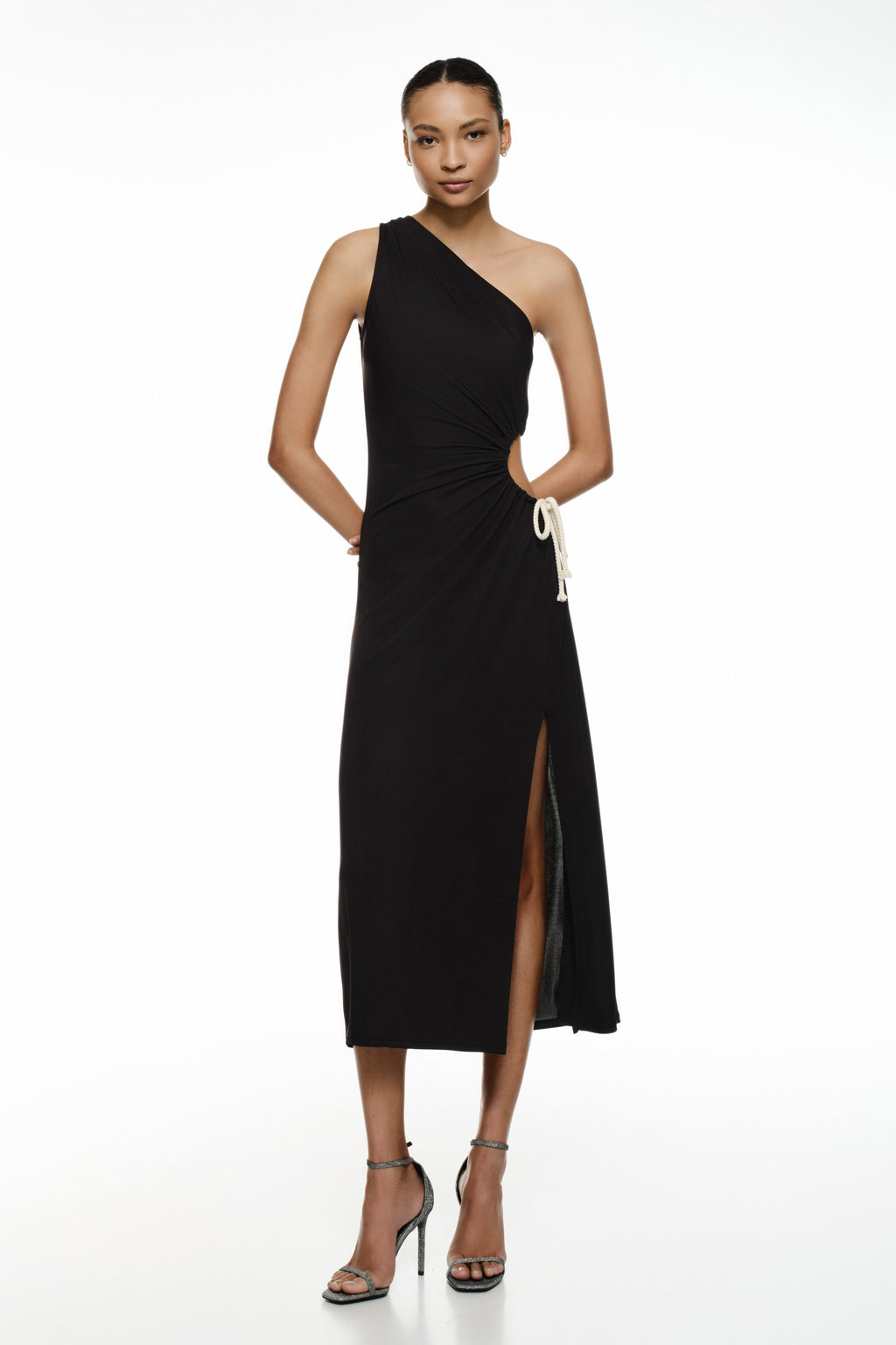 Vestido MIDI apanhado lateral