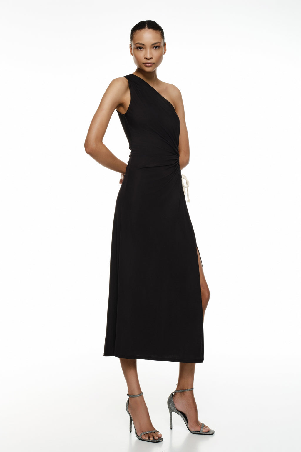 Vestido MIDI apanhado lateral