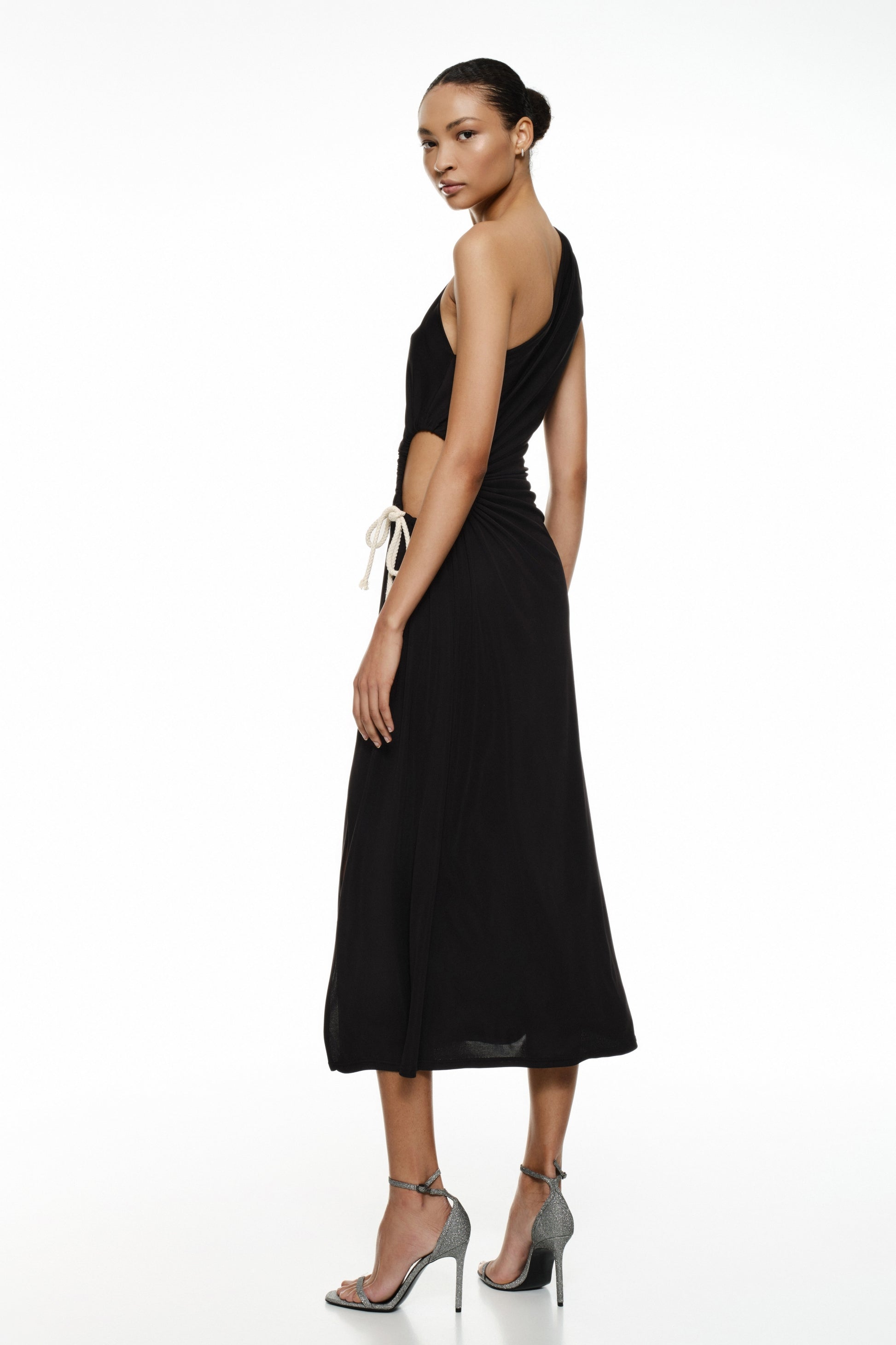 Vestido MIDI apanhado lateral