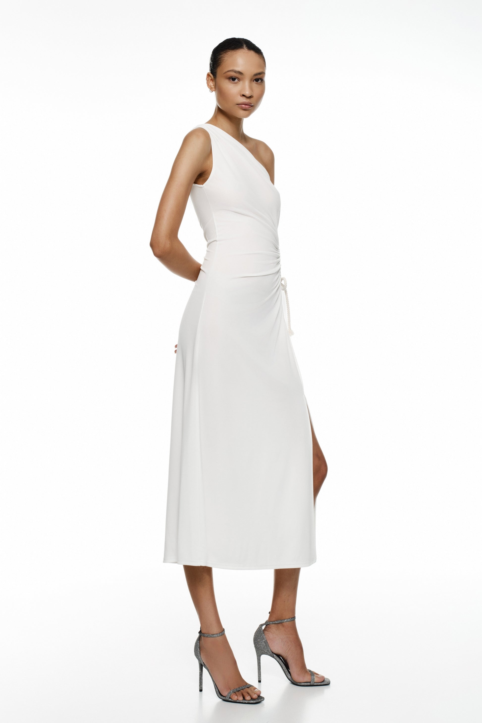 Vestido MIDI apanhado lateral