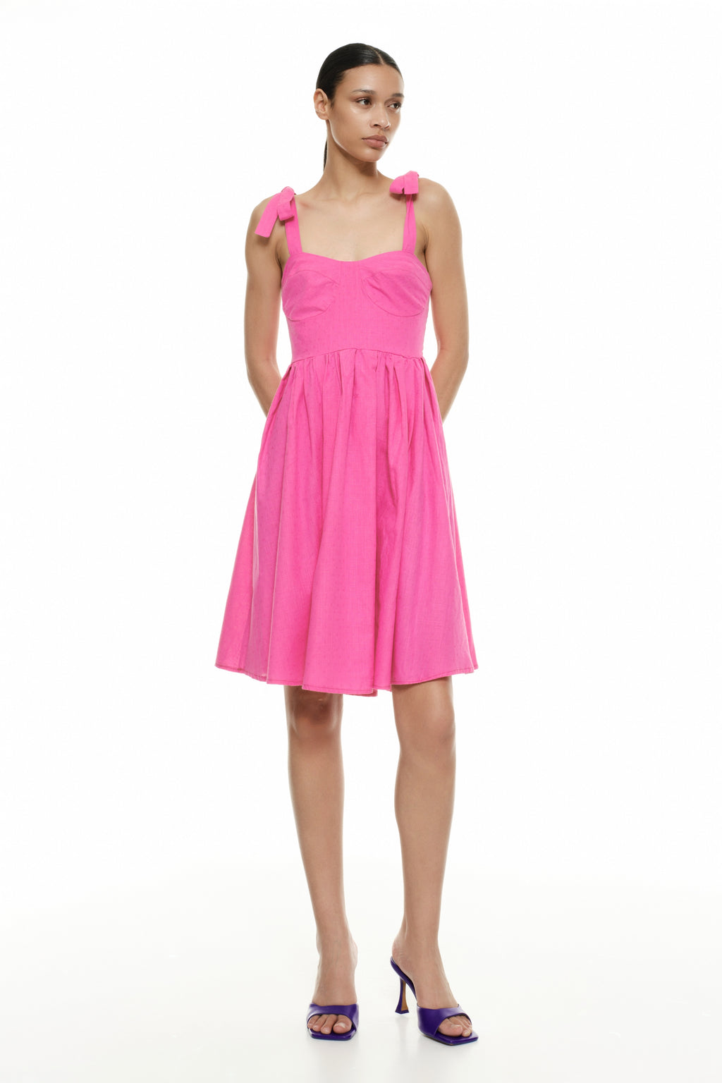 Vestido skater laçada