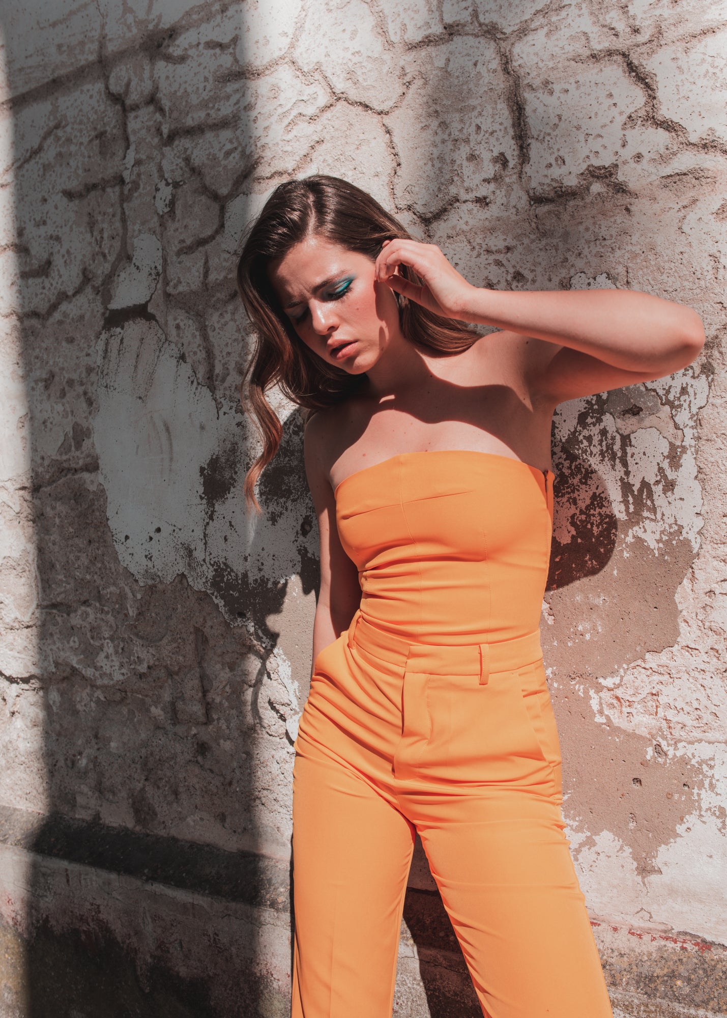 Bustier Orange com decote reto