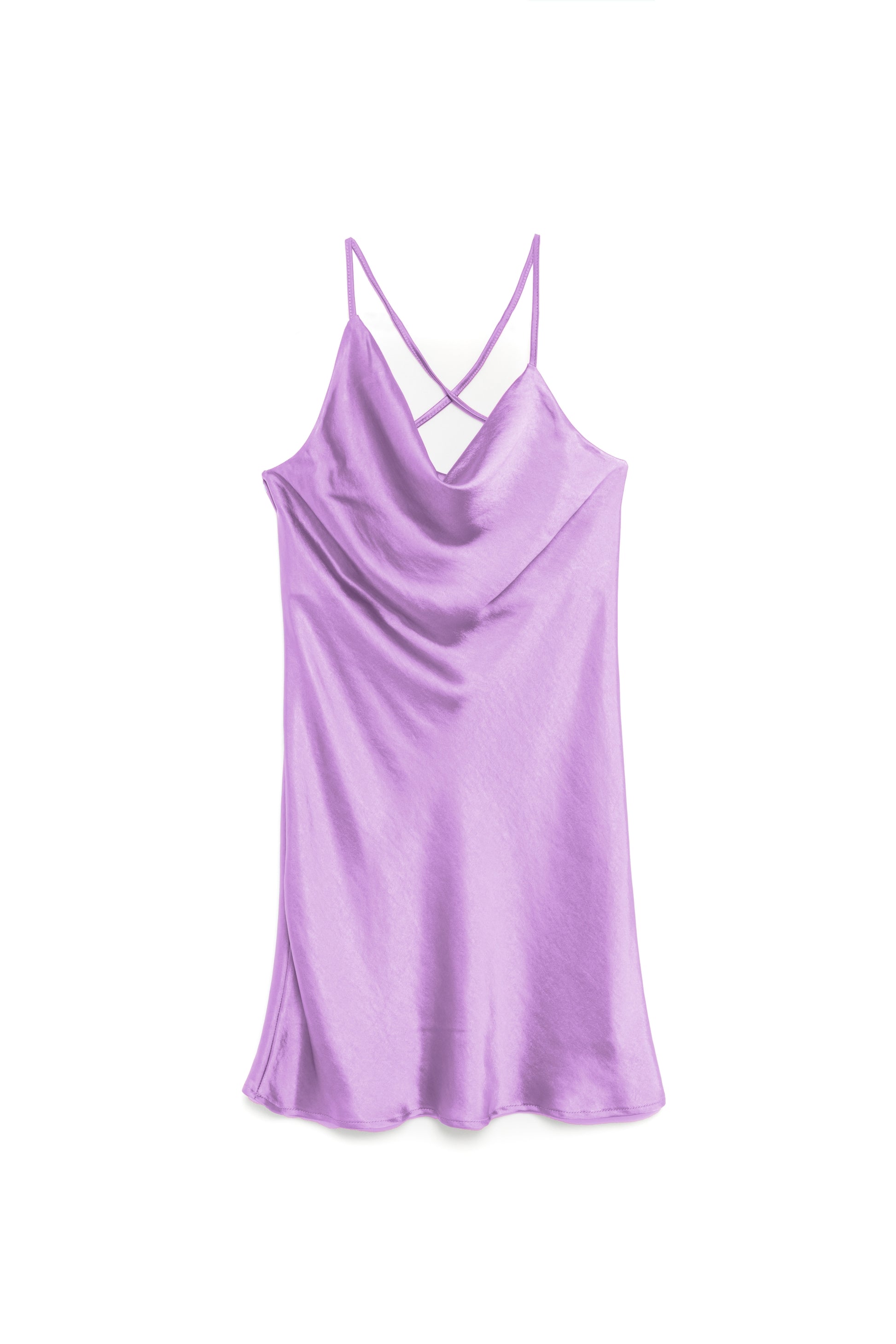 VESTIDO CURTO CETIM lilás